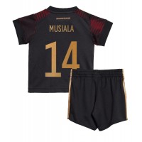 Saksa Jamal Musiala #14 Vieras Peliasu Lasten MM-kisat 2022 Lyhythihainen (+ Lyhyet housut)